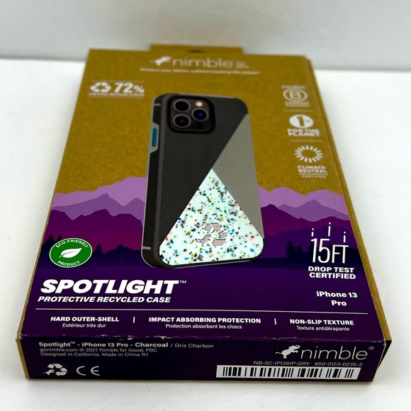 NIMBLE TECH FOR GOOD, iPhone 13 PRO PROTECTIVE CASE, BLACK AND WHITE COLORS - Picture 5 of 12